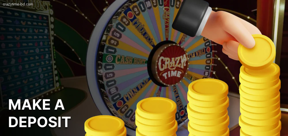 Crazy Time making a deposit