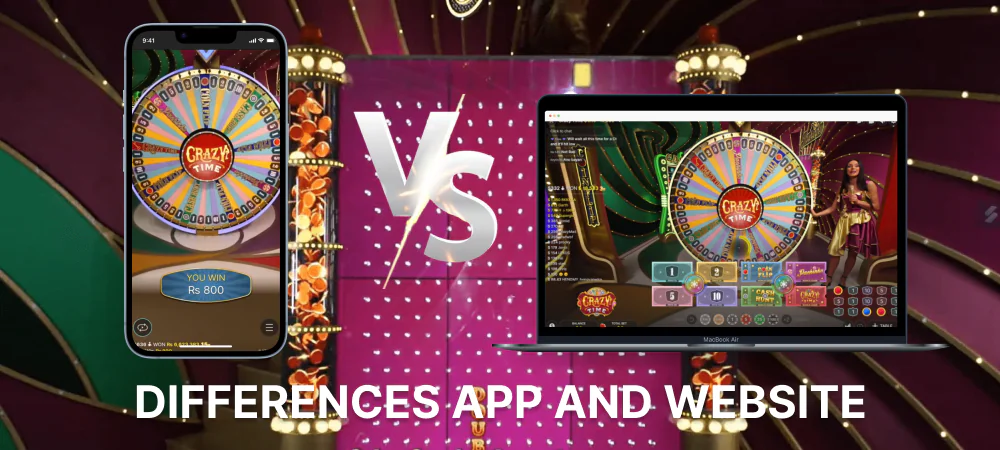 Differences Between the Crazy Time App and Website